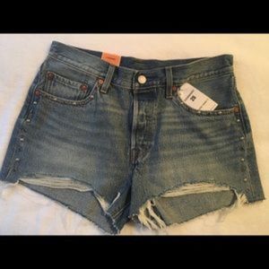 Levis 501 cutoff Jean Shorts w/ *studded detail, size 27,  NWT